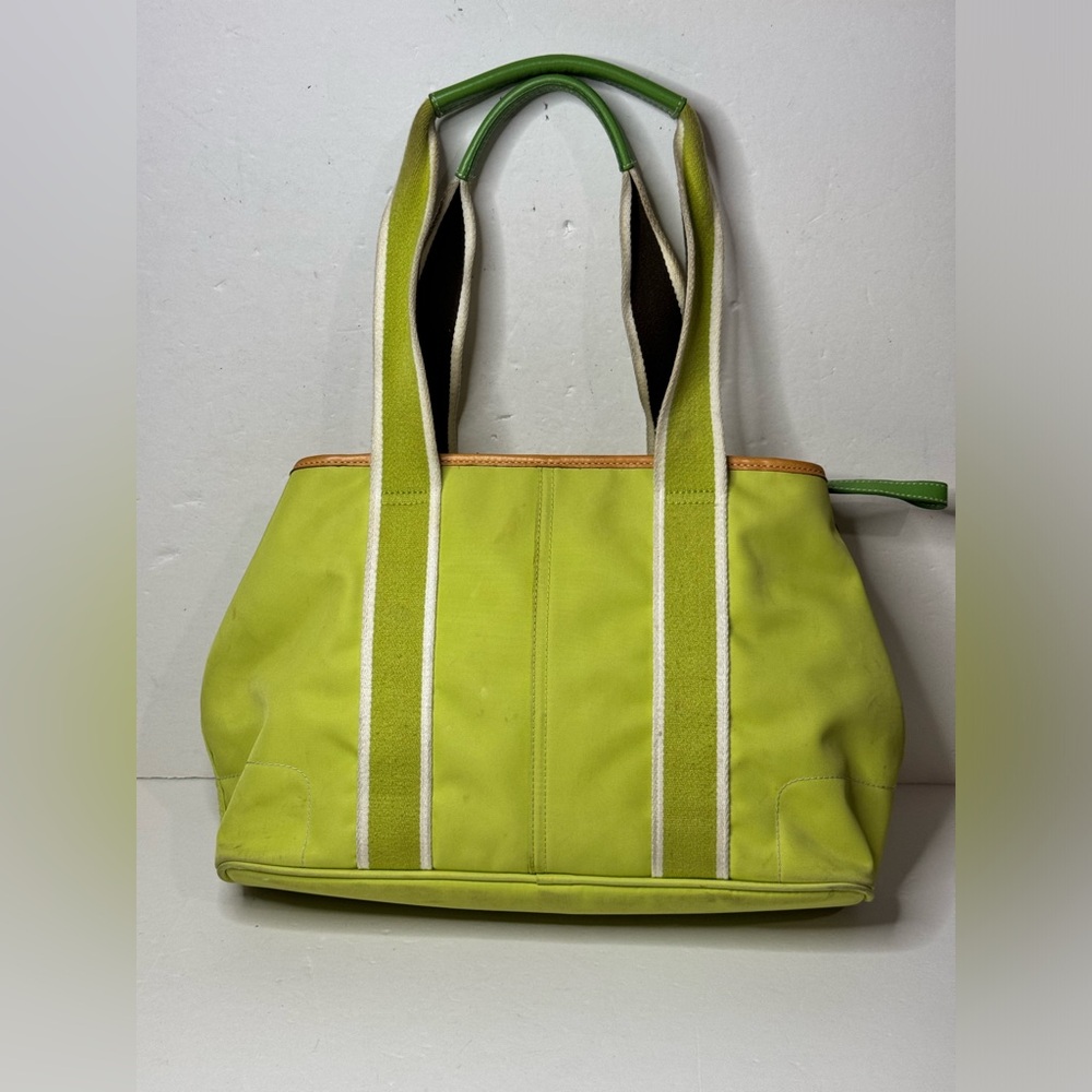 Coach Hampton Weekend IR5656 Chartreuse Nylon Shoulder Handbag Tote Bag Purse - Picture 9 of 14